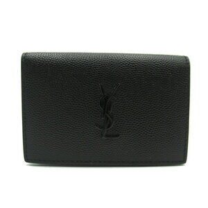 Saint Laurent Compact Tri fold Wallet Leather Black